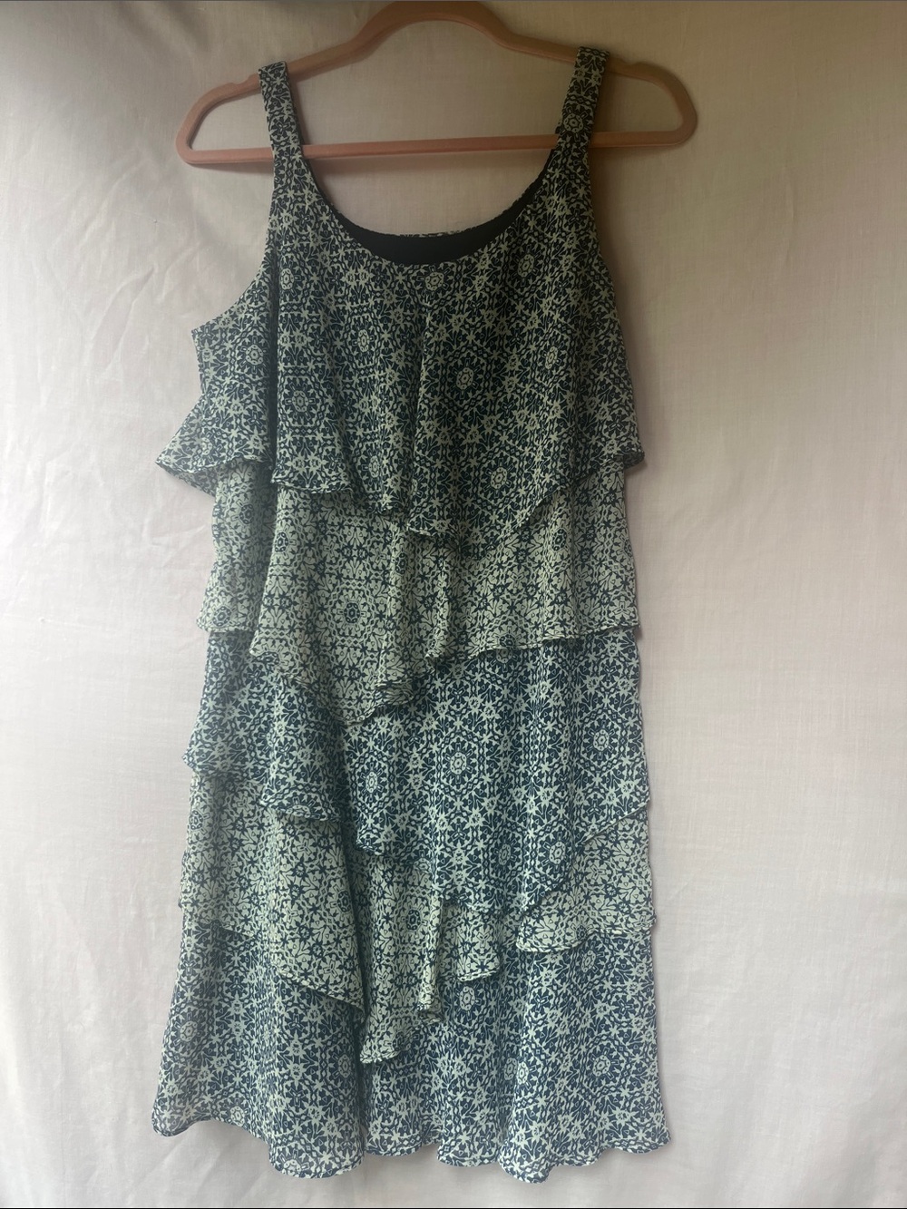 Tiered Floral Midi Dress in Green